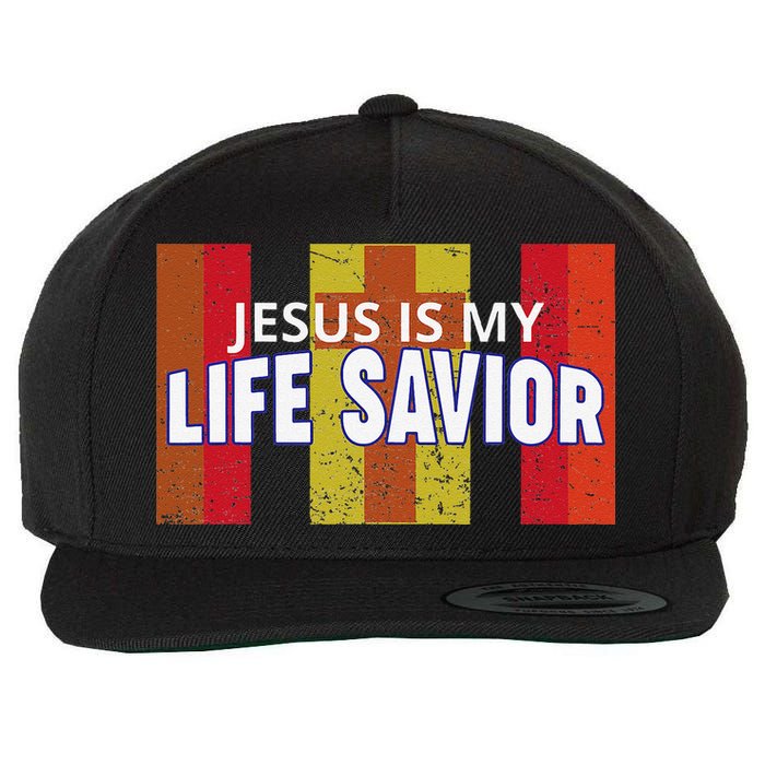 Jesus Is My Life Savior Green Wool Snapback Cap