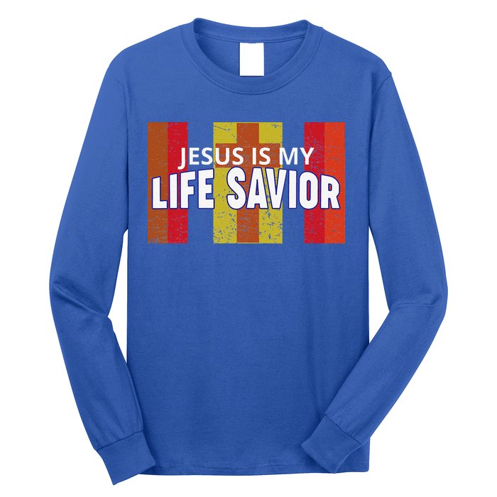 Jesus Is My Life Savior Green Long Sleeve Shirt