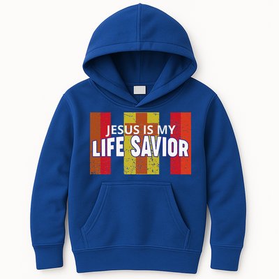 Jesus Is My Life Savior Green Kids Hoodie