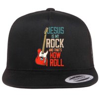 Jesus Is My Rock And That Is How I Roll Christian Flat Bill Trucker Hat