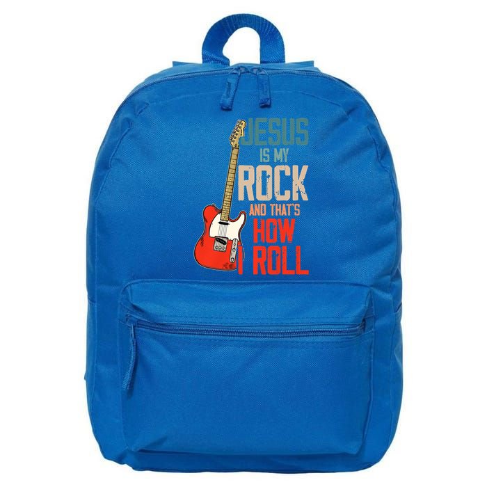 Jesus Is My Rock And That Is How I Roll Christian 16 in Basic Backpack