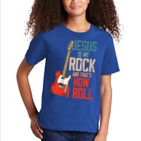 Jesus Is My Rock And That Is How I Roll Christian Kids T-Shirt