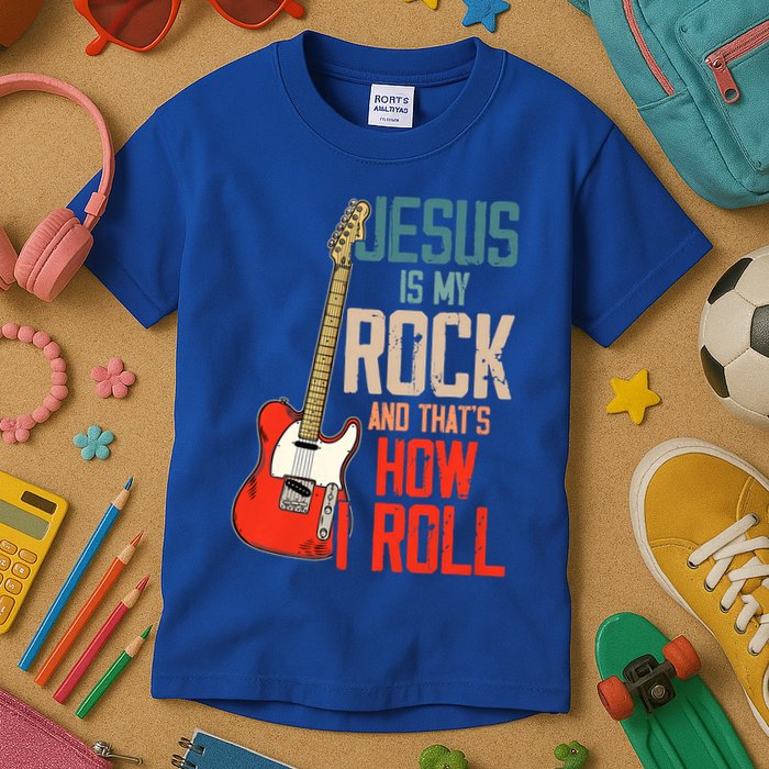 Jesus Is My Rock And That Is How I Roll Christian Kids T-Shirt