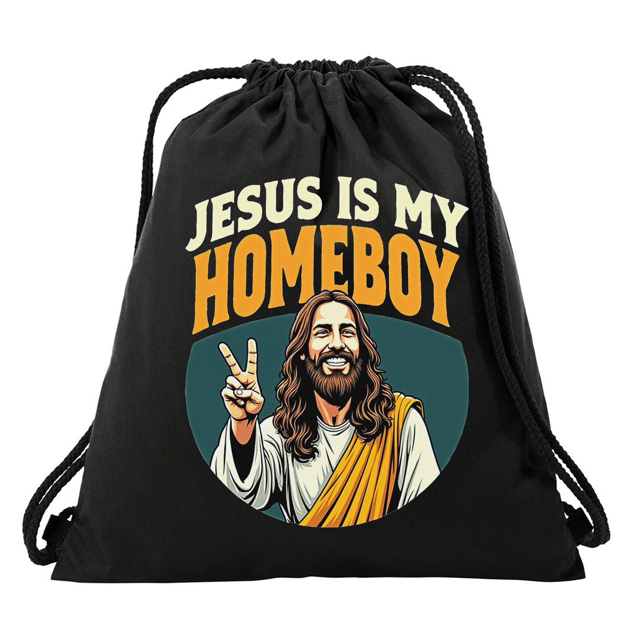 Jesus Is My Homeboy Drawstring Bag