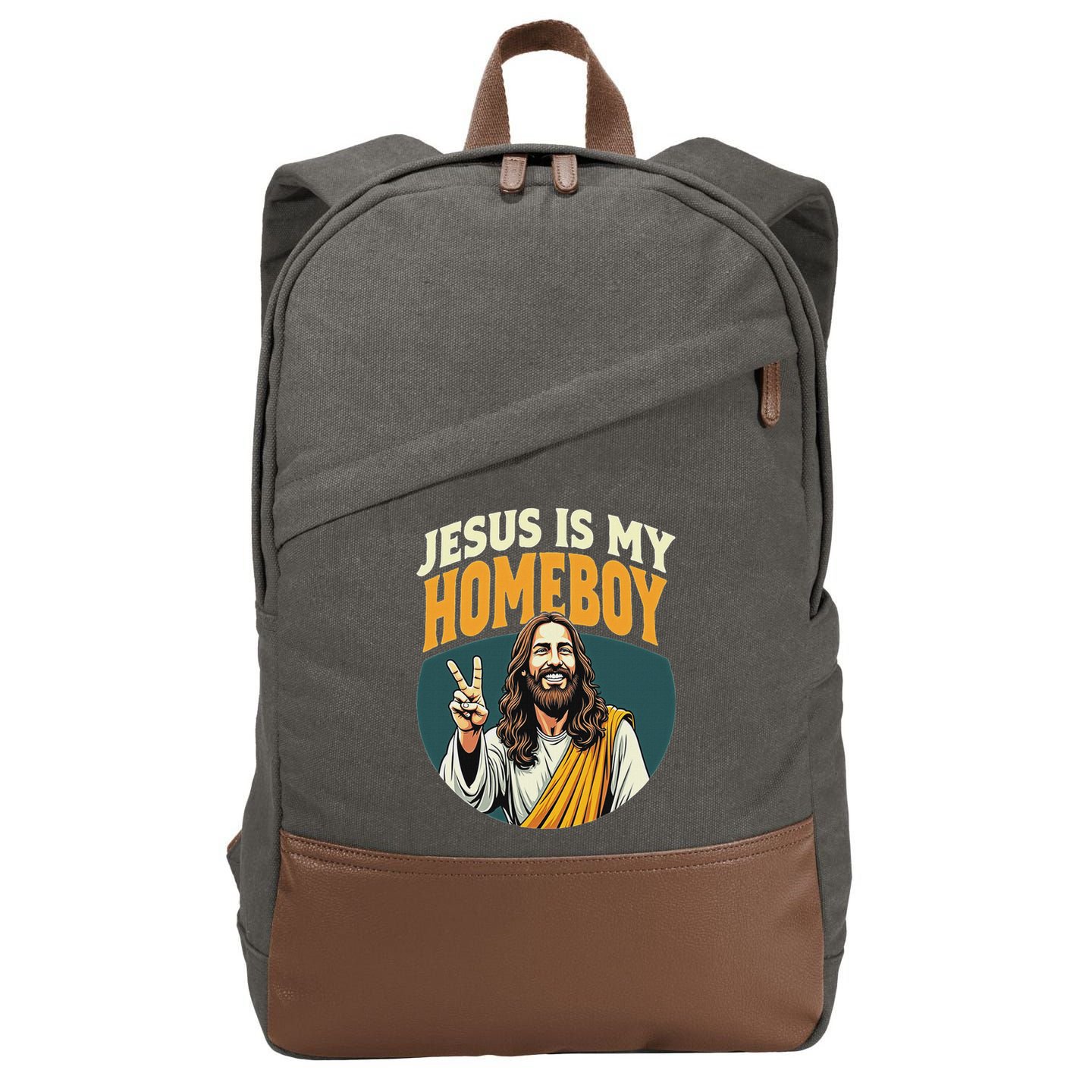 Jesus Is My Homeboy Cotton Canvas Backpack