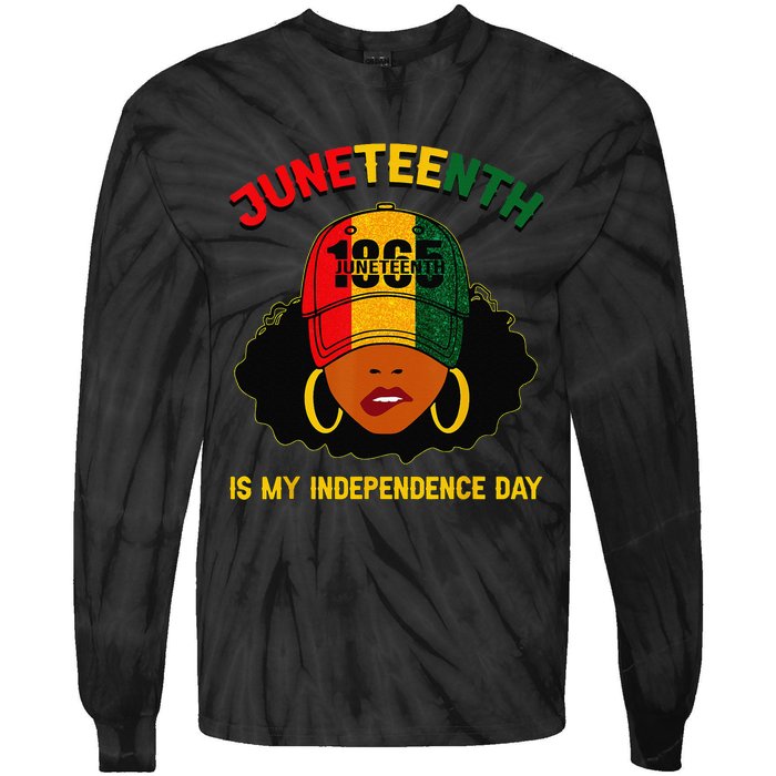 Juneteenth Is My Independence Day Black Melanin  Tie-Dye Long Sleeve Shirt