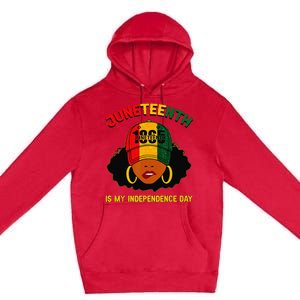 Juneteenth Is My Independence Day Black Melanin  Premium Pullover Hoodie