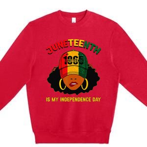 Juneteenth Is My Independence Day Black Melanin  Premium Crewneck Sweatshirt