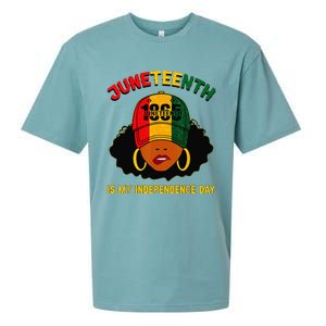 Juneteenth Is My Independence Day Black Melanin  Sueded Cloud Jersey T-Shirt