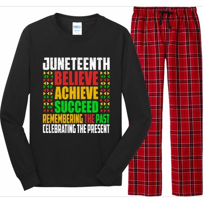 Junenth Is My Independence Day Believe Achieve Succeed Cool Gift Long Sleeve Pajama Set