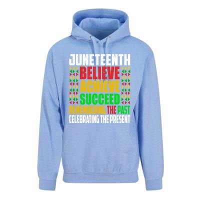 Junenth Is My Independence Day Believe Achieve Succeed Cool Gift Unisex Surf Hoodie