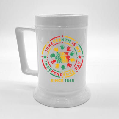 Junenth Is My Independence Day Believe Achieve Succeed Gift Beer Stein