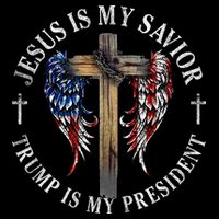 Jesus Is My Savior Trump Is My President 2024 Usa Flag Cross 16 in Basic Backpack