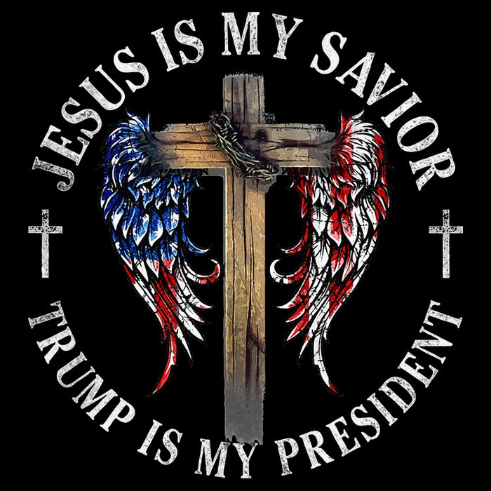 Jesus Is My Savior Trump Is My President 2024 Usa Flag Cross 16 in Basic Backpack