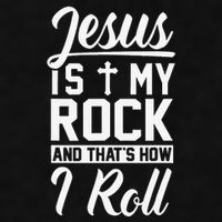 Jesus Is My Rock And Thats How I Roll Christian Ladies PosiCharge Tri-Blend Wicking Tank