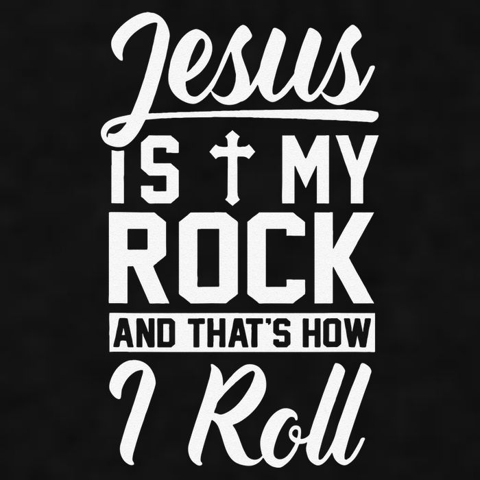 Jesus Is My Rock And Thats How I Roll Christian Ladies PosiCharge Tri-Blend Wicking Tank