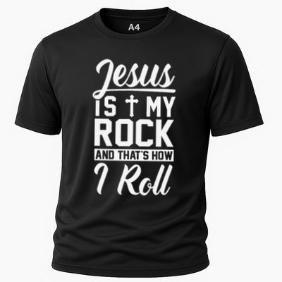 Jesus Is My Rock And Thats How I Roll Christian Performance Shirt