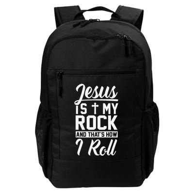 Jesus Is My Rock And Thats How I Roll Christian Backpack