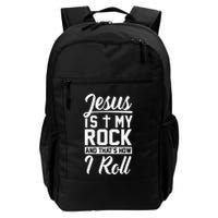 Jesus Is My Rock And Thats How I Roll Christian Backpack