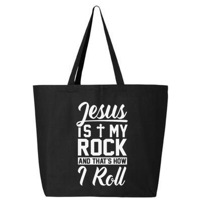 Jesus Is My Rock And Thats How I Roll Christian 25L Jumbo Tote