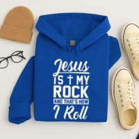 Jesus Is My Rock And Thats How I Roll Christian Hoodie