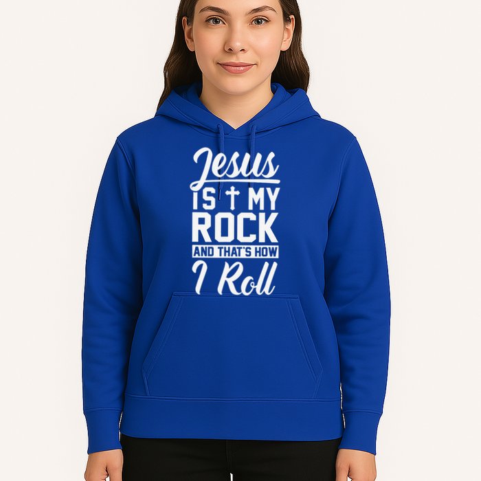Jesus Is My Rock And Thats How I Roll Christian Hoodie