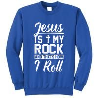 Jesus Is My Rock And Thats How I Roll Christian Sweatshirt