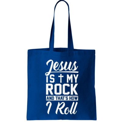 Jesus Is My Rock And Thats How I Roll Christian Bag