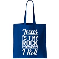 Jesus Is My Rock And Thats How I Roll Christian Bag
