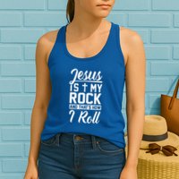 Jesus Is My Rock And Thats How I Roll Christian Womens Tank Top