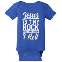 Jesus Is My Rock And Thats How I Roll Christian Baby Bodysuit