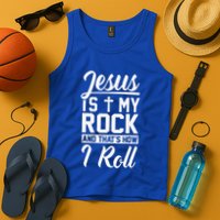 Jesus Is My Rock And Thats How I Roll Christian Tank Top