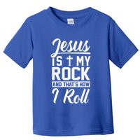 Jesus Is My Rock And Thats How I Roll Christian Toddler T-Shirt