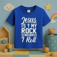 Jesus Is My Rock And Thats How I Roll Christian Toddler T-Shirt