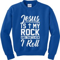Jesus Is My Rock And Thats How I Roll Christian Kids Sweatshirt