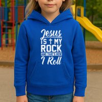 Jesus Is My Rock And Thats How I Roll Christian Kids Hoodie