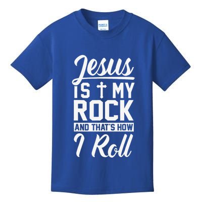 Jesus Is My Rock And Thats How I Roll Christian Kids T-Shirt