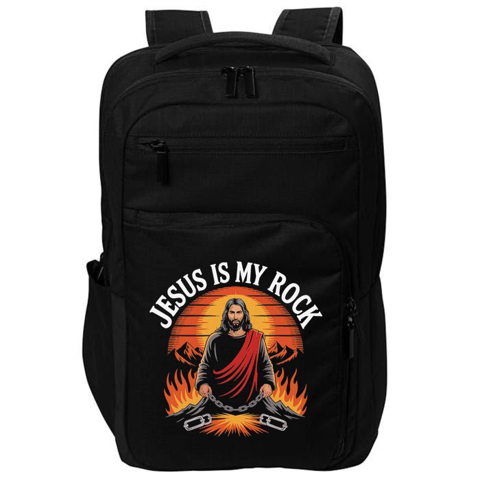Jesus Is My Rock Biblical Faith Impact Tech Backpack