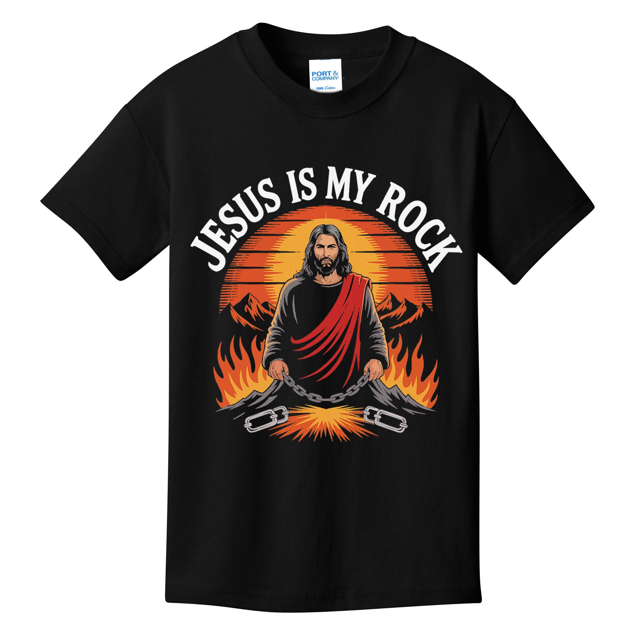 Jesus Is My Rock Biblical Faith Kids T-Shirt