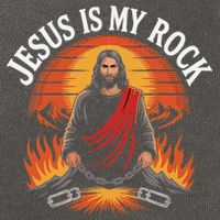 Jesus Is My Rock Biblical Faith Cotton Canvas Backpack