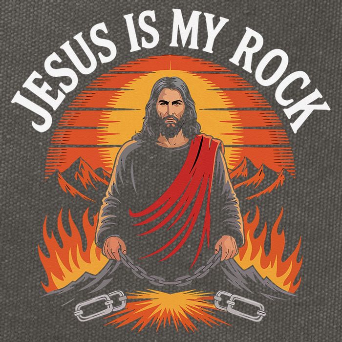 Jesus Is My Rock Biblical Faith Cotton Canvas Backpack