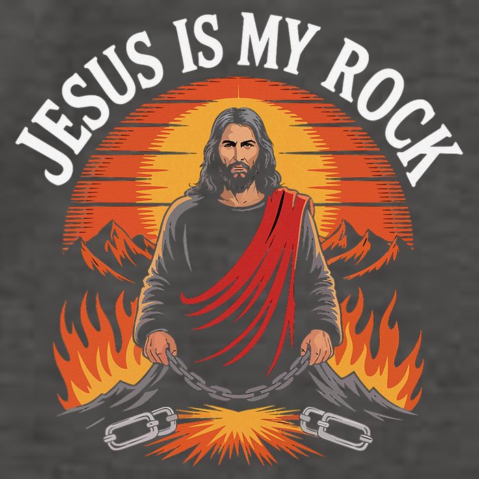 Jesus Is My Rock Biblical Faith Vector Backpack