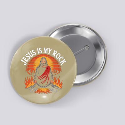 Jesus Is My Rock Biblical Faith Button