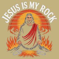 Jesus Is My Rock Biblical Faith Button