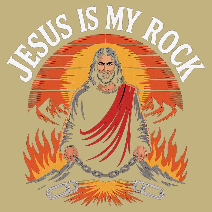 Jesus Is My Rock Biblical Faith Button