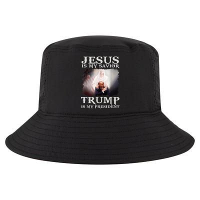 Jesus Is My Savior Trump Is My President Cool Comfort Performance Bucket Hat