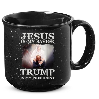 Jesus Is My Savior Trump Is My President 15oz Campfire Ceramic Mug