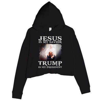 Jesus Is My Savior Trump Is My President Crop Fleece Hoodie