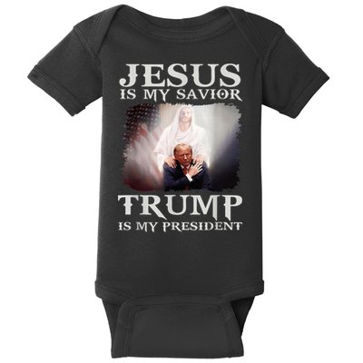 Jesus Is My Savior Trump Is My President Baby Bodysuit