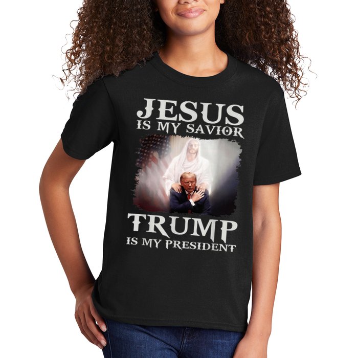 Jesus Is My Savior Trump Is My President Kids T-Shirt